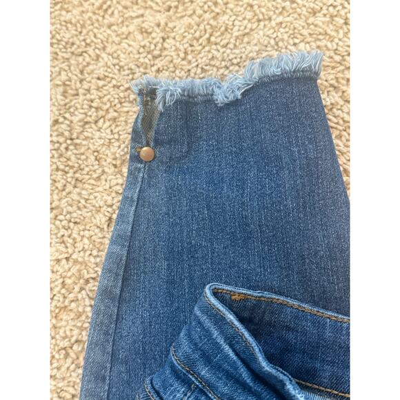 Judy Blue skinny fit jeans in blue denim with a frayed hem Size 16W - Picture 3 of 9